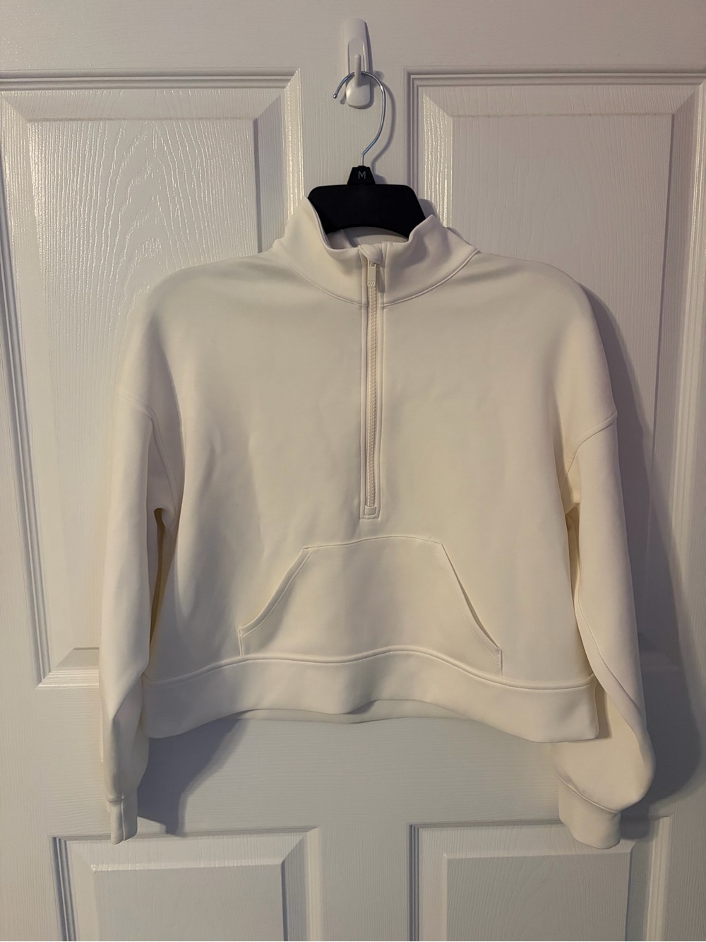 all in motion Cream Half-Zip Cropped Pullover